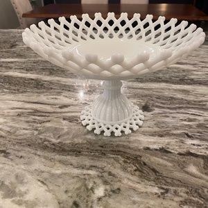 Vintage Westmoreland Milk Glass Compote Dish